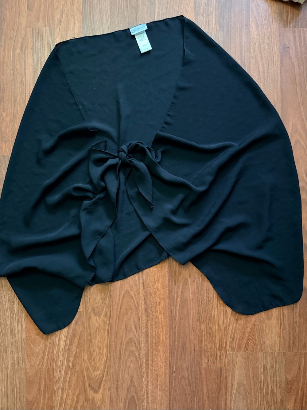Dotti Black Draped Tie-Front Scarf